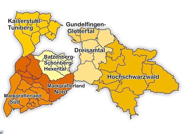 Karte des Landkreises Breisgau-Hochschwarzwald