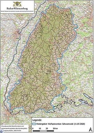 Landkarte Schwarzwald