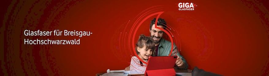 Screenshot der Vodafone-Internetseite zum Breitbandausbau im Landkreis