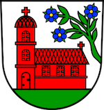 Quelle: Leo BW - wikipedia.de - Chris die Seele Rote Kirche und Blumenranke mit drei blauen Blüten