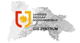 Deckblatt GIS-Zentrum mit stilisierter Landkreiskarte
